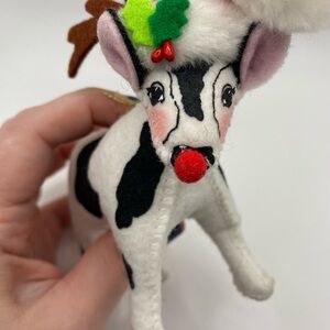 2009 Annalee Dolls Felt Rudolph The Reindeer Cow Christmas Ornament Figurine